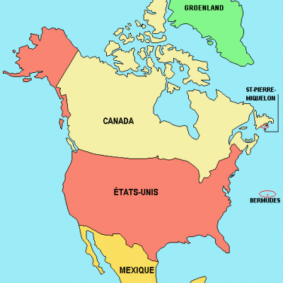Carte Amerique du nord